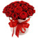 красные розы в шляпной коробке. Петрозаводск